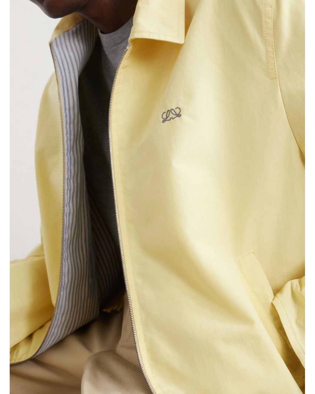 Loewe Yellow Logo-Embroidered Cotton-Blend Jacket for men