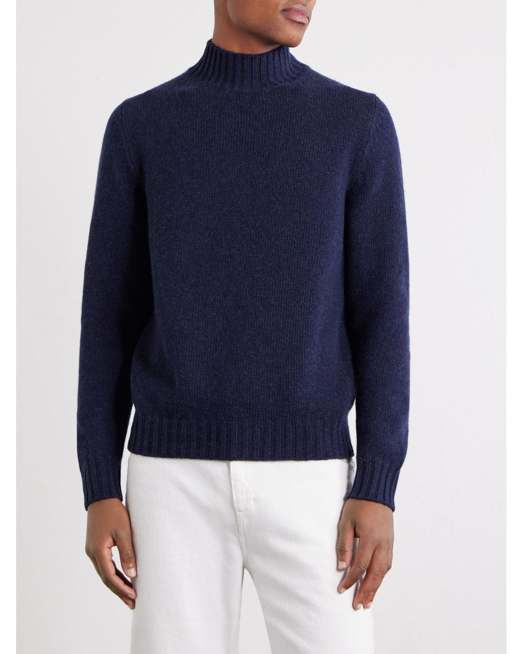 Fedeli Blue Onda Wool And Cashmere-Blend Sweater for men