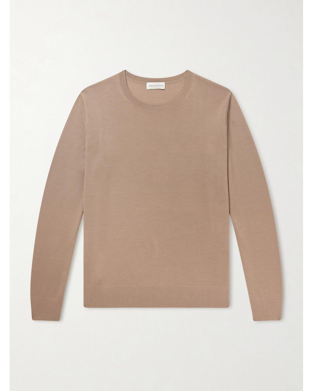 Dries Van Noten Natural Merino Wool Sweater for men