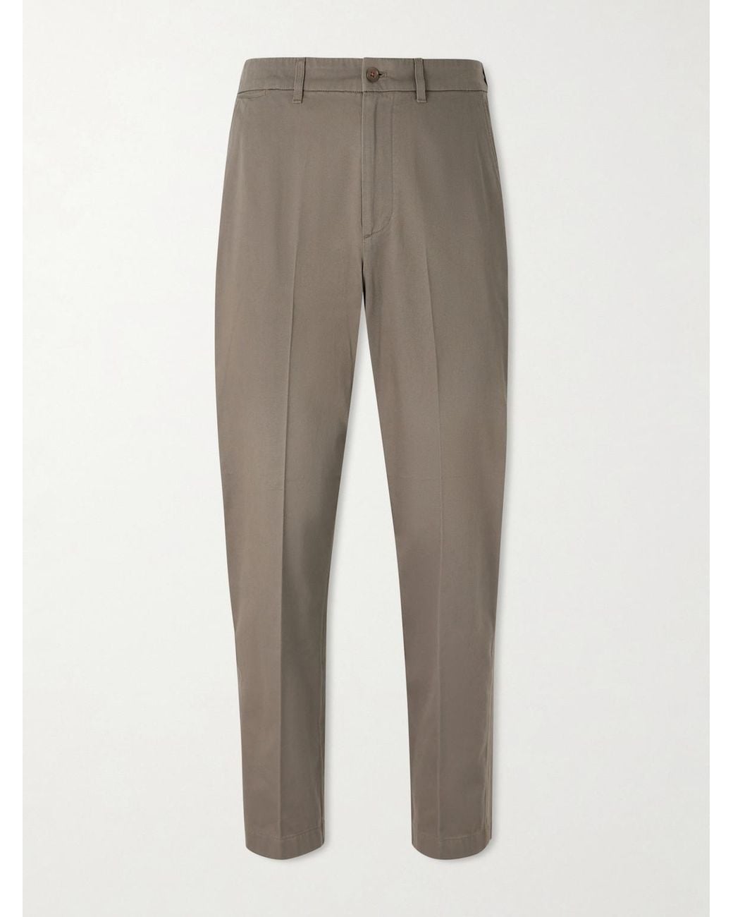 Dunhill Gray Straight-Leg Cotton-Twill Chinos for men