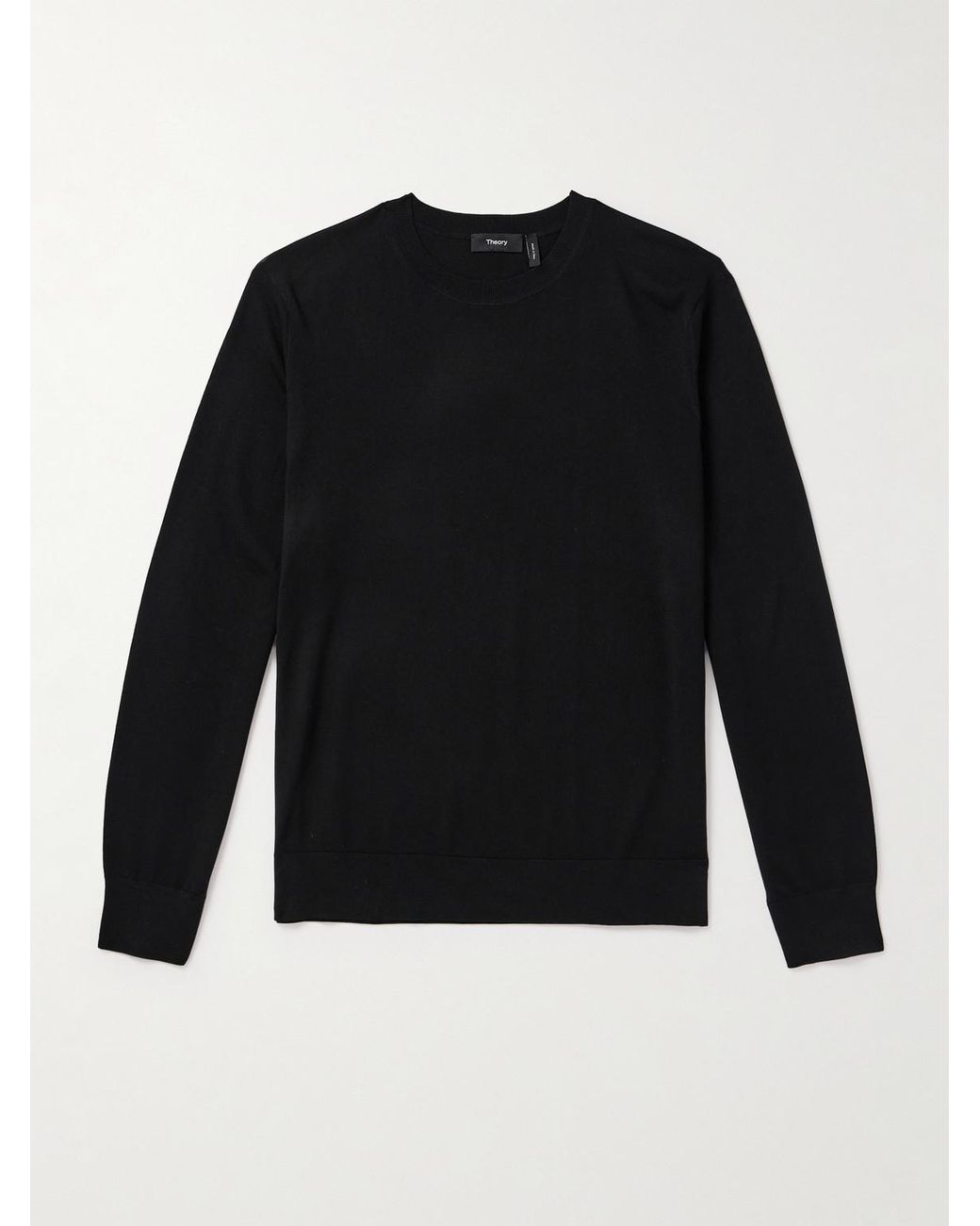 Theory Slim fit Wool Sweater in Black for Men Lyst UK
