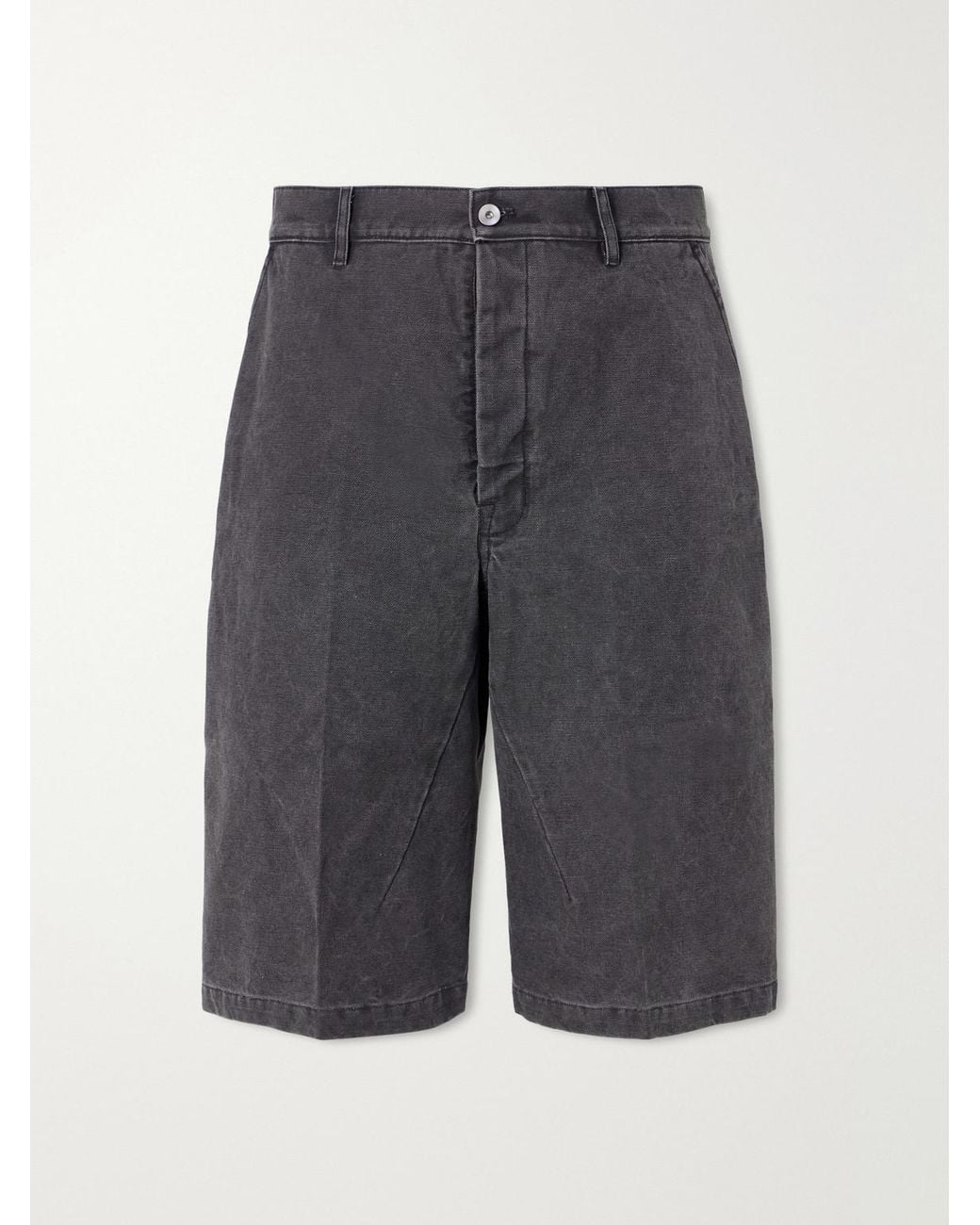Rick Owens Gray Work Straight-Leg Cotton-Canvas Shorts for men