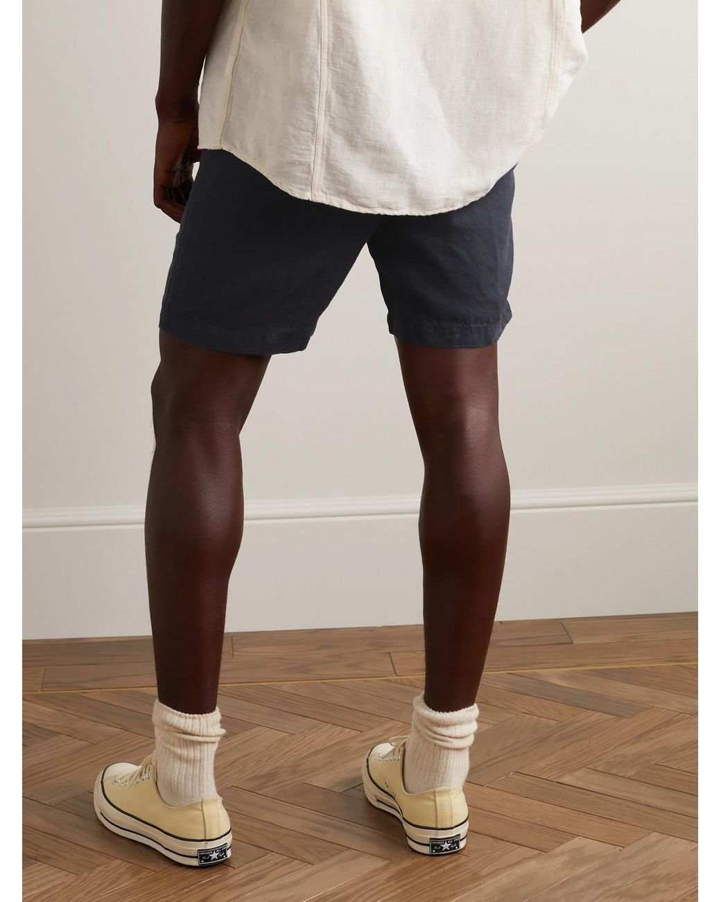 Orlebar Brown Blue Cornell Slim-Fit Linen Shorts for men