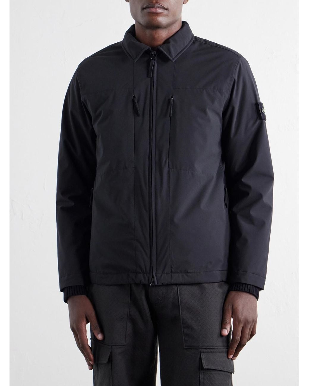 Stone Island Blue Recycled Shell-R_E.Dye Padded Jacket for men