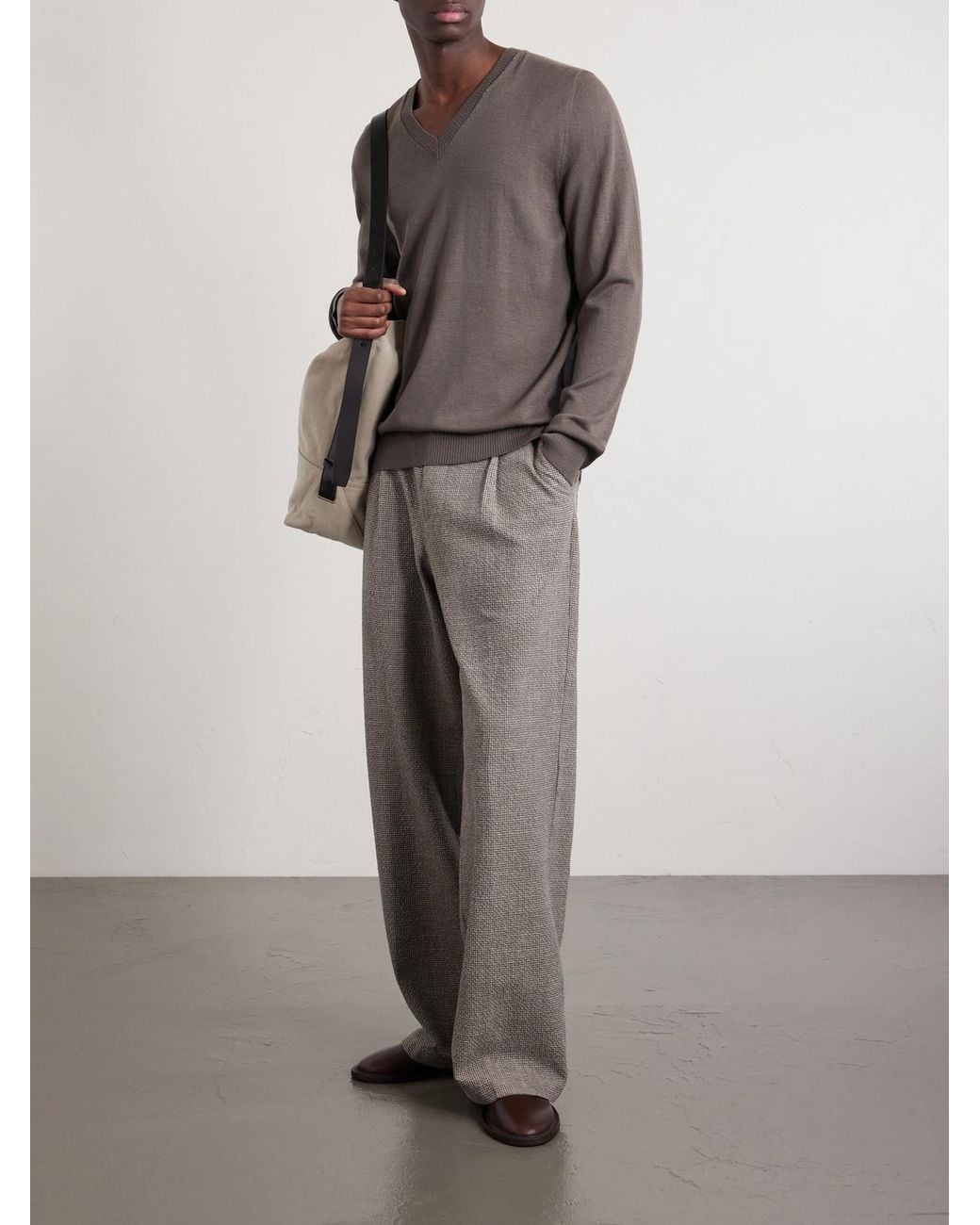 De Bonne Facture Gray Saxophonist Wool Sweater for men
