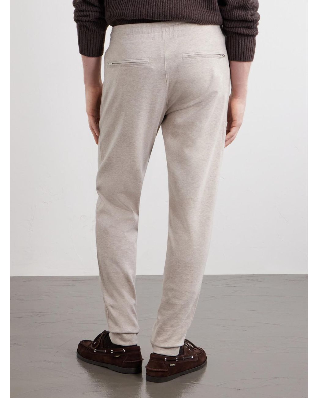 Orlebar Brown White Struma Tapered Cotton-Blend Jersey Sweatpants for men