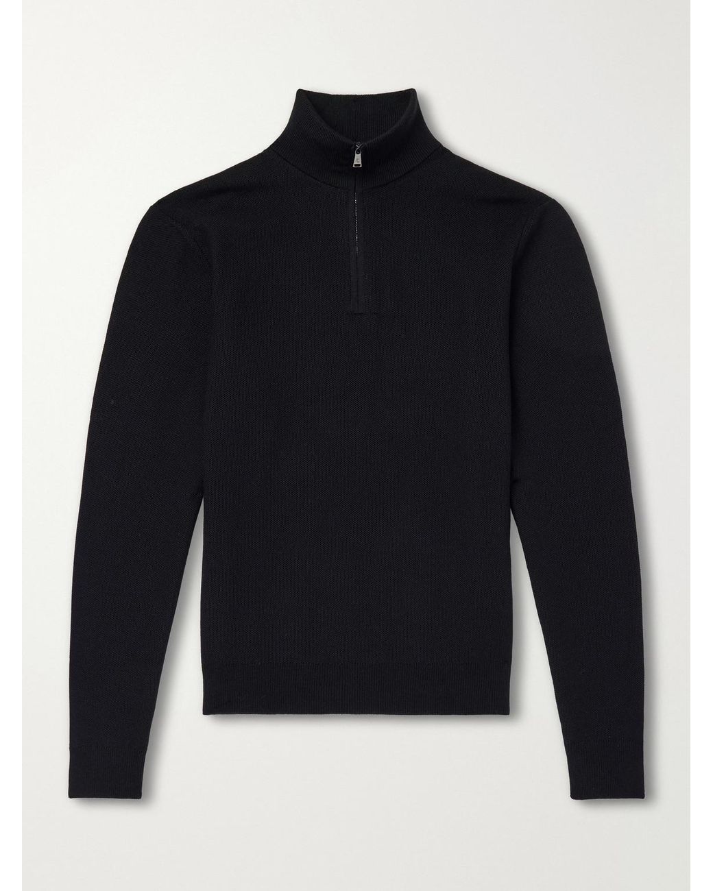 Ralph Lauren Blue Wool-piqué Half-zip Sweater for men
