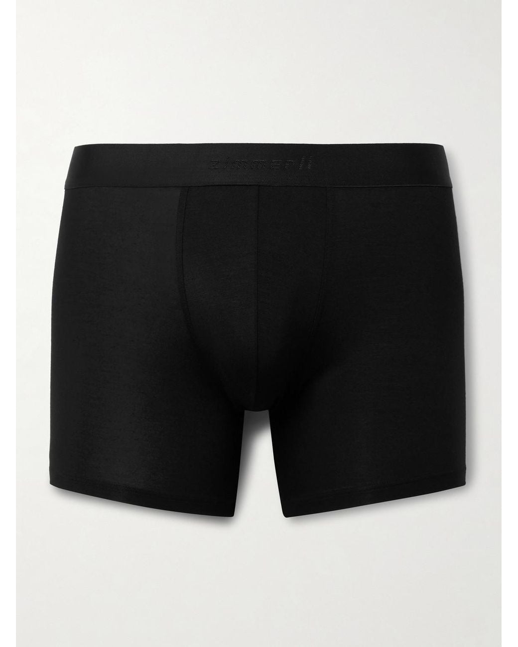 Zimmerli of Switzerland Black Pureness Stretch-micro Modal Boxer Briefs for men
