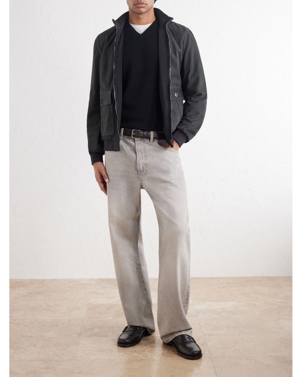 Sunspel Blue Cashmere Sweater for men