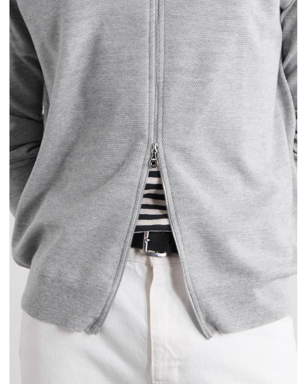 John Smedley White 16.Singular Merino Wool Zip-Up Cardigan for men