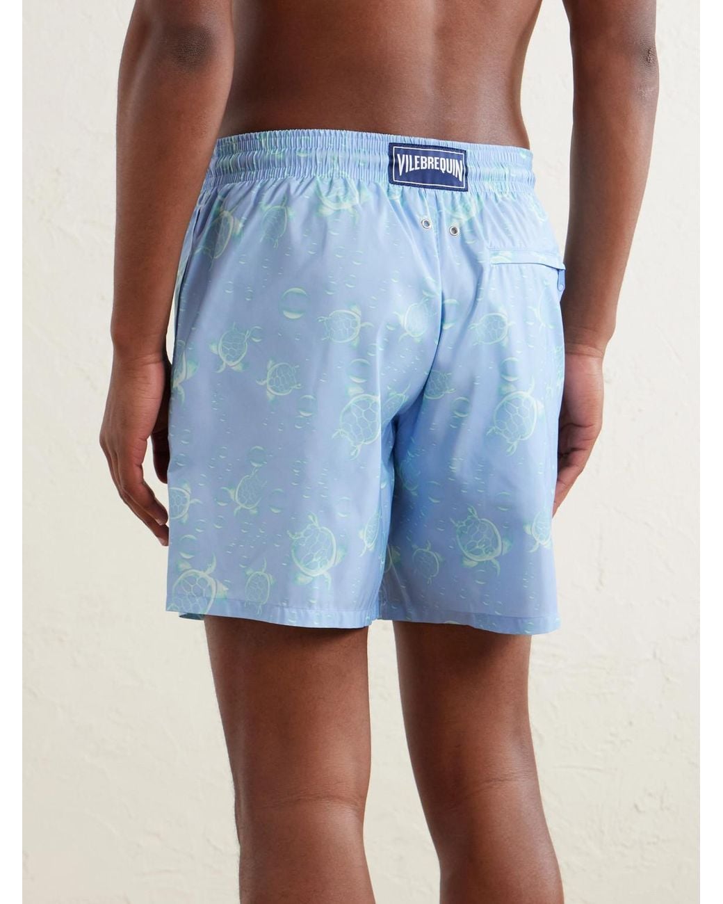 Vilebrequin Blue Mahina Straight-Leg Mid-Length Printed Swim Shorts for men