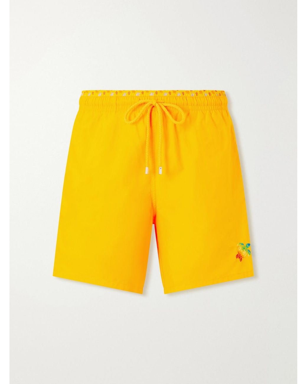 Vilebrequin Yellow Moka Straight-Leg Mid-Length Econyl Swim Shorts for men