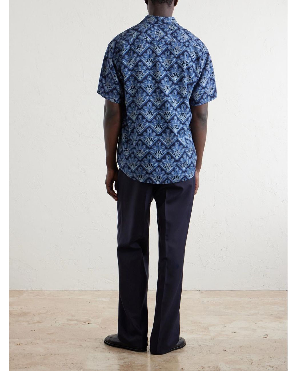 NN07 Blue Deon Printed Woven Shirt for men