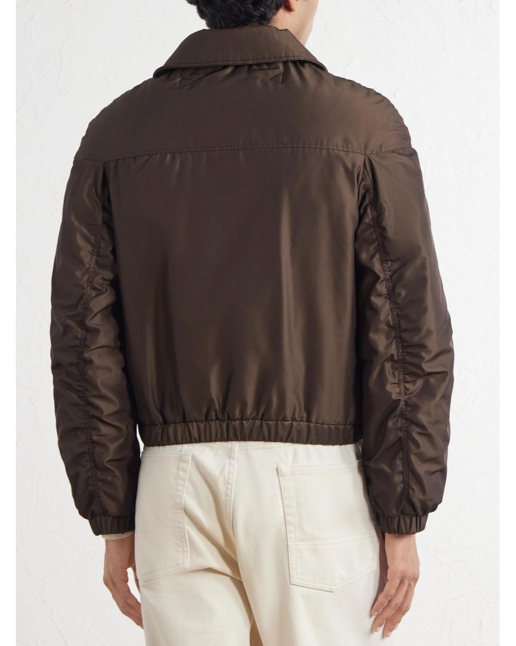 Lemaire Brown Shell Down Blouson Jacket for men