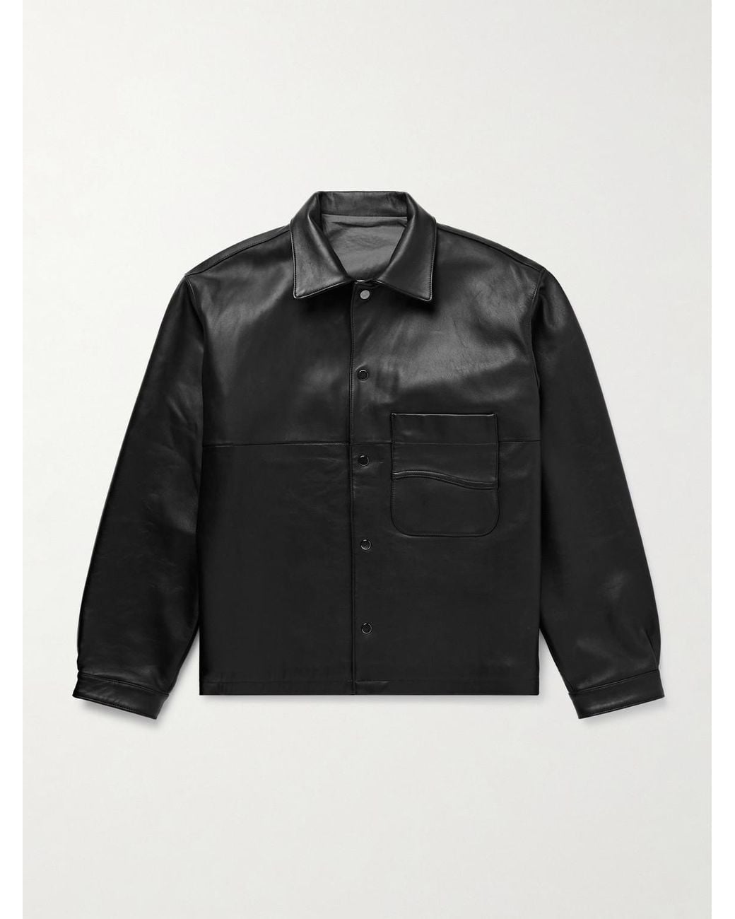 STÒFFA Black Wave Leather Jacket for men