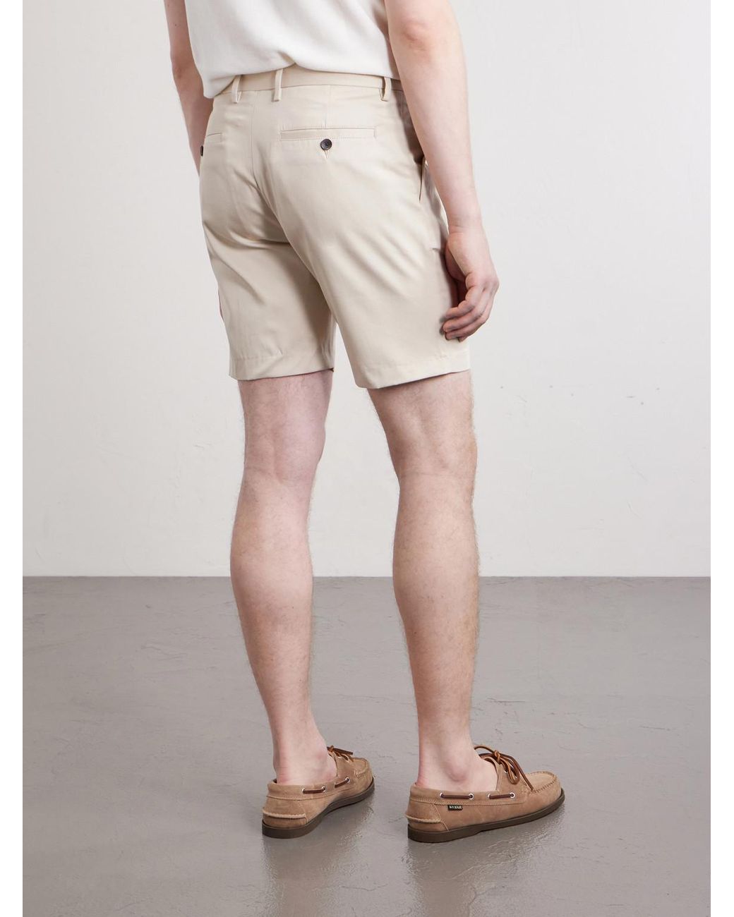 Mr P. Natural Straight-Leg Cotton-Canvas Bermuda Shorts for men