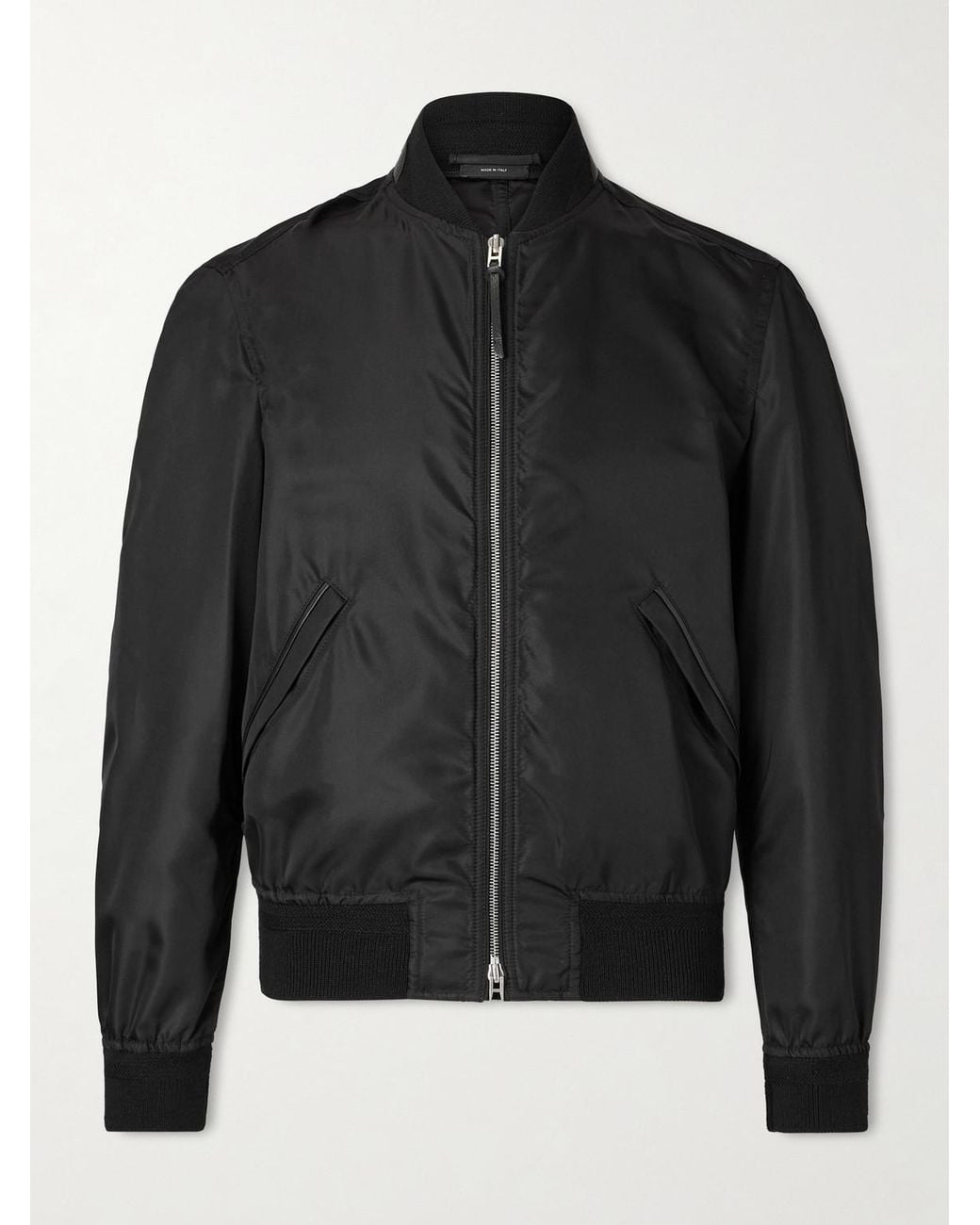Tom Ford Black Silk Bomber Jacket for men