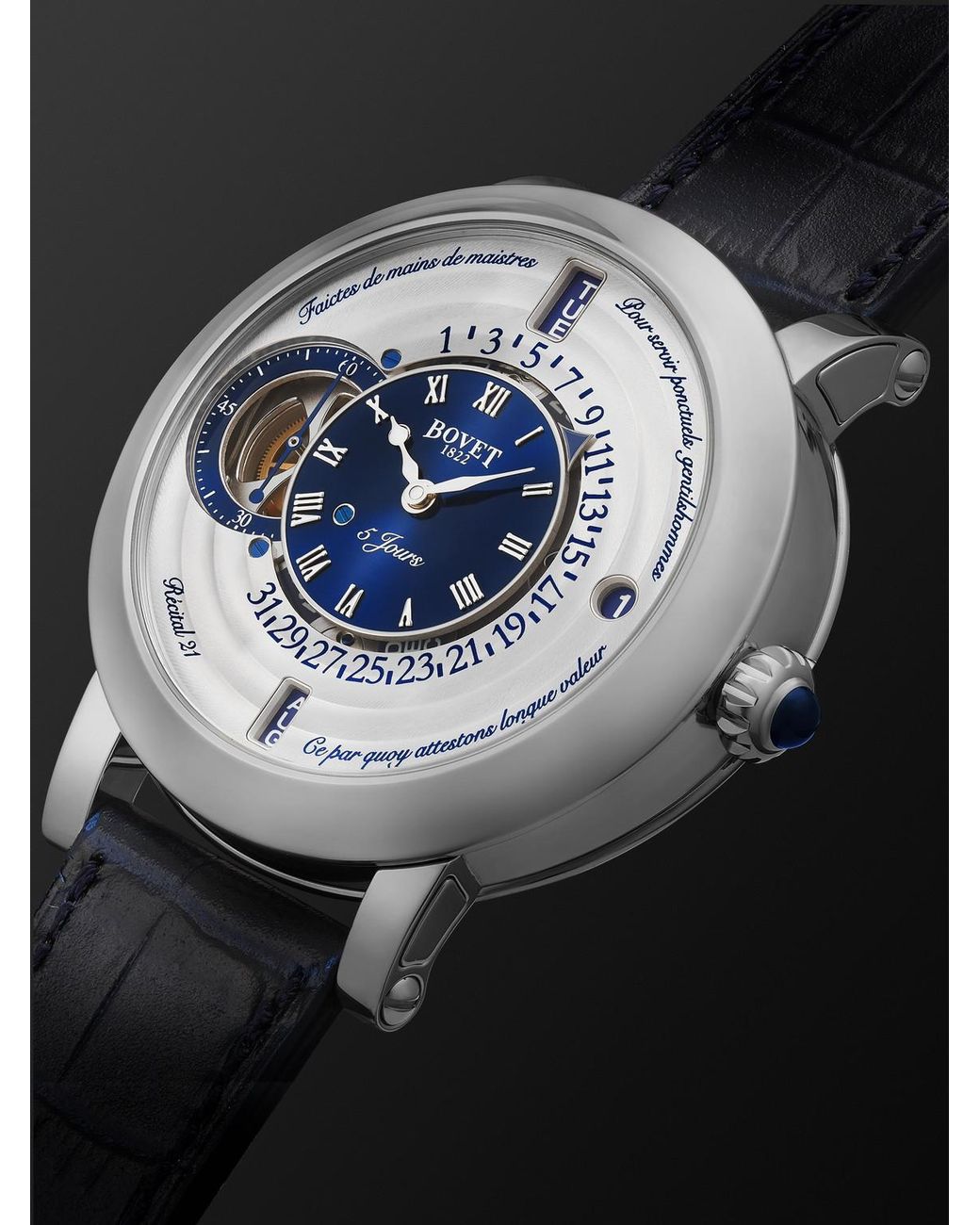 Bovet Black Récital 21 Limited Edition Hand-wound Perpetual Calendar Titanium Watch, Ref. R210002 for men
