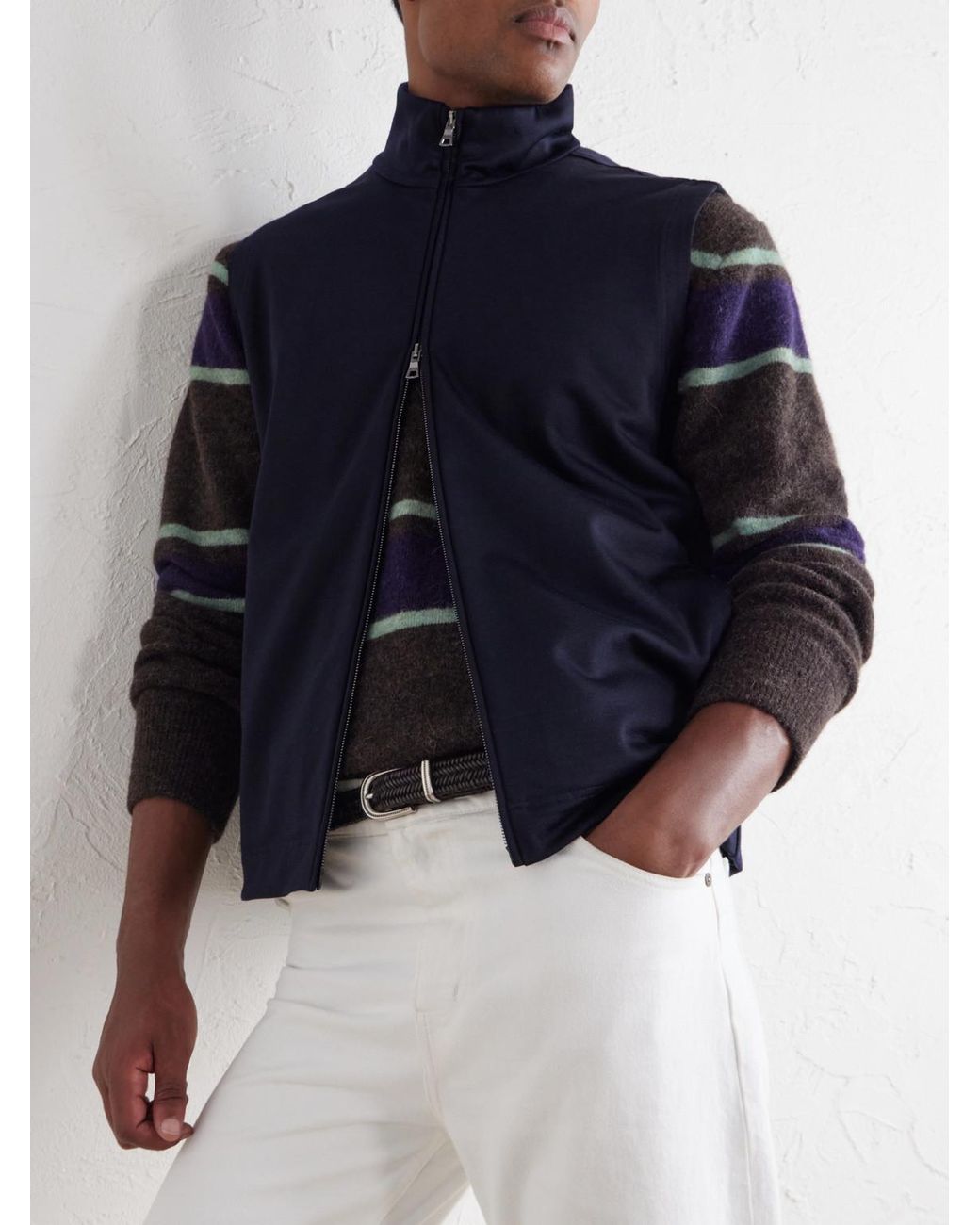 Orlebar Brown Blue Dorien Stretch-Jersey Gilet for men