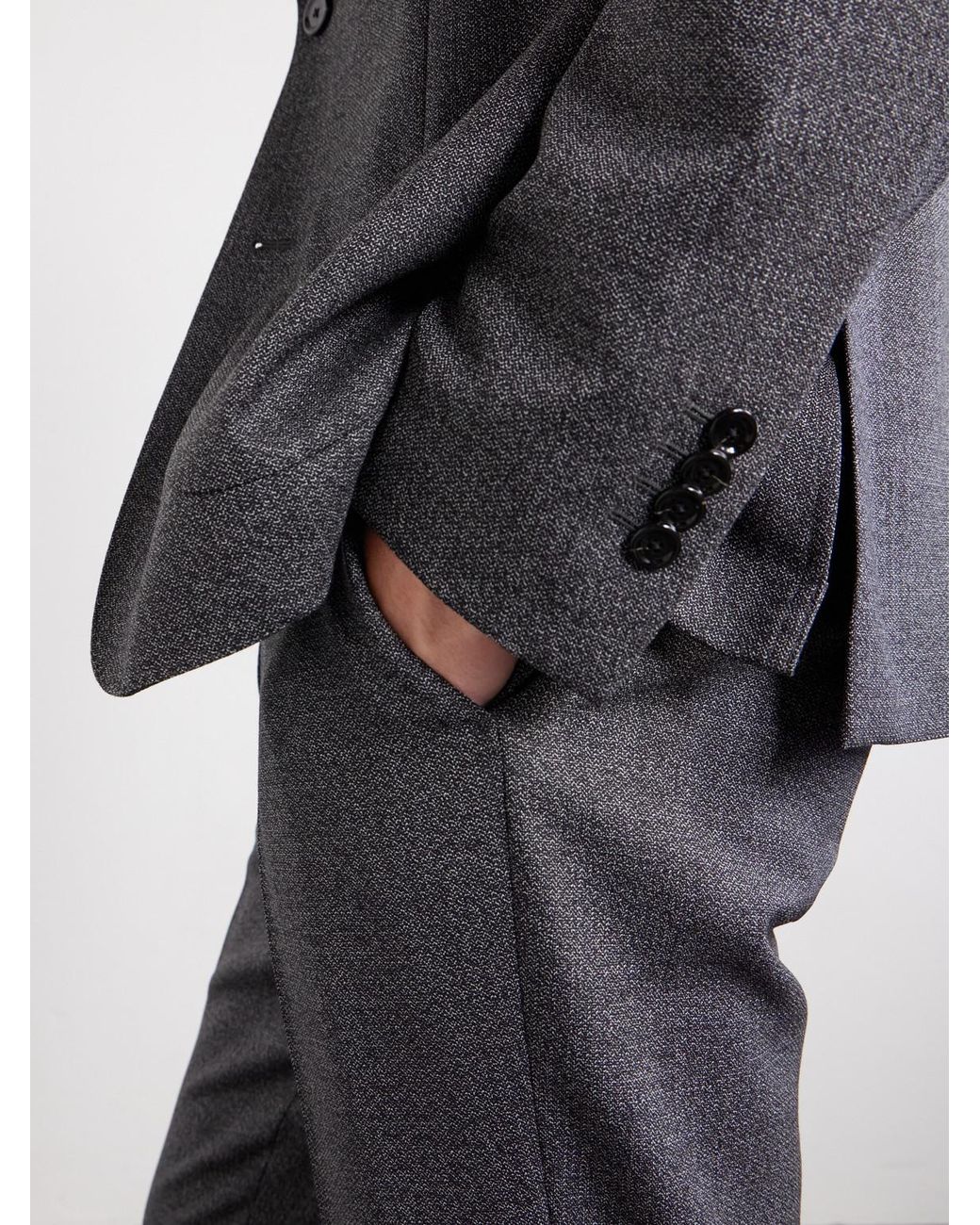 Lardini Gray Straight-Leg Wool Suit Trousers for men