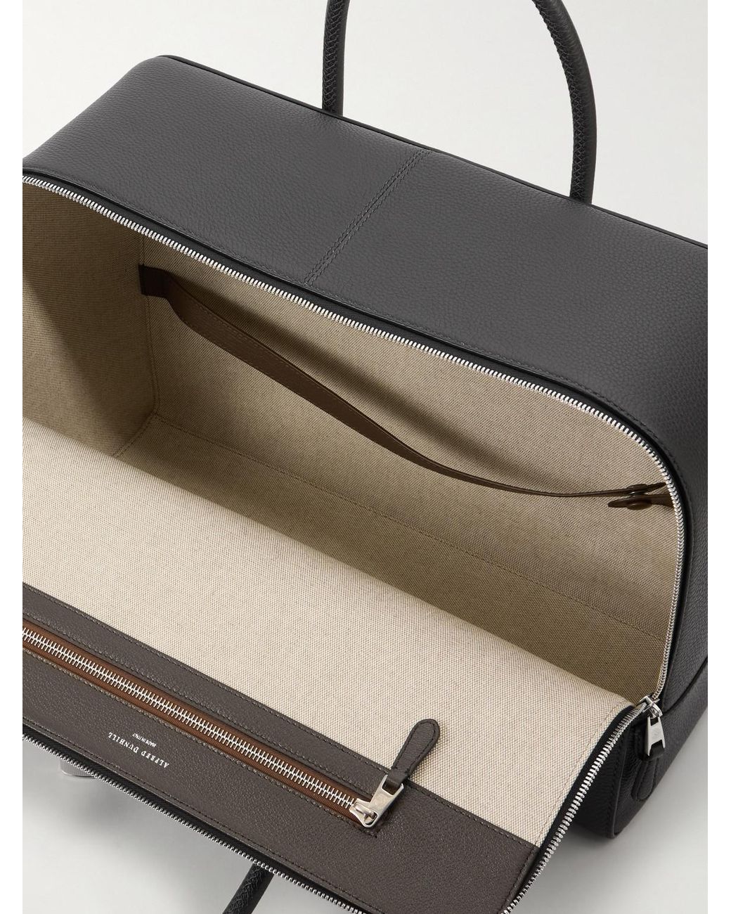 Dunhill Black Century Full-grain Leather Weekend Bag for men