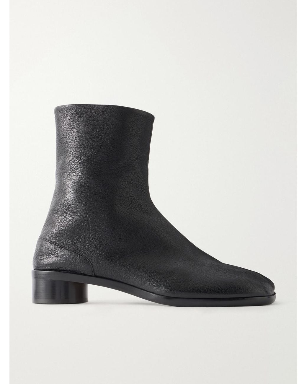 Maison Margiela Black Tabi Split-Toe Full-Grain Leather Boots for men