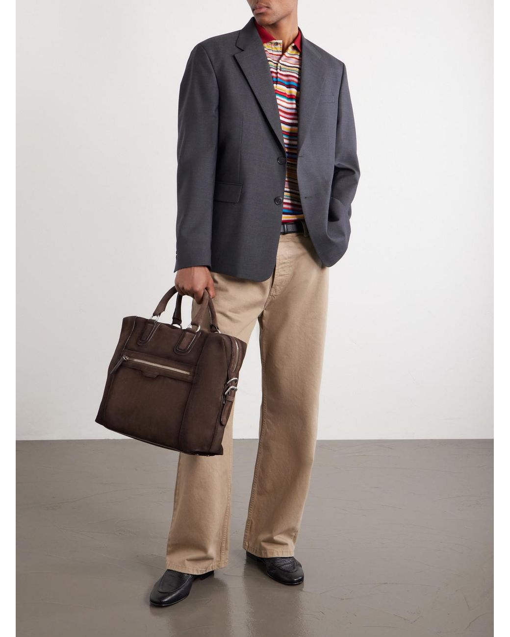 Officine Creative Brown Jules 007 Leather Briefcase for men