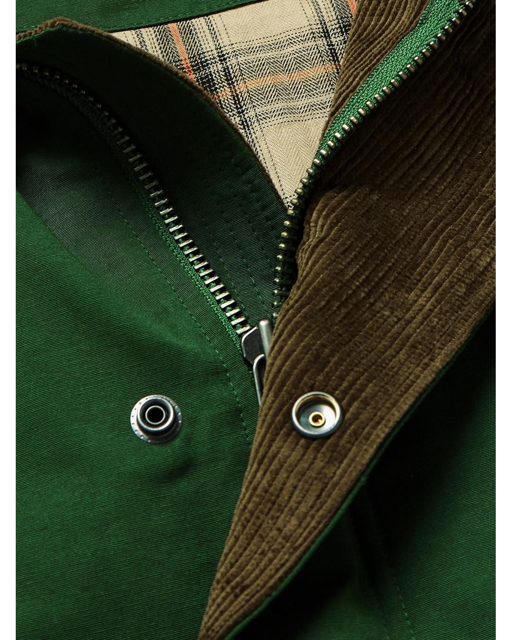 Corduroy-Trimmed Cotton-Blend Jacket di FRIZMWORKS in Green da Uomo