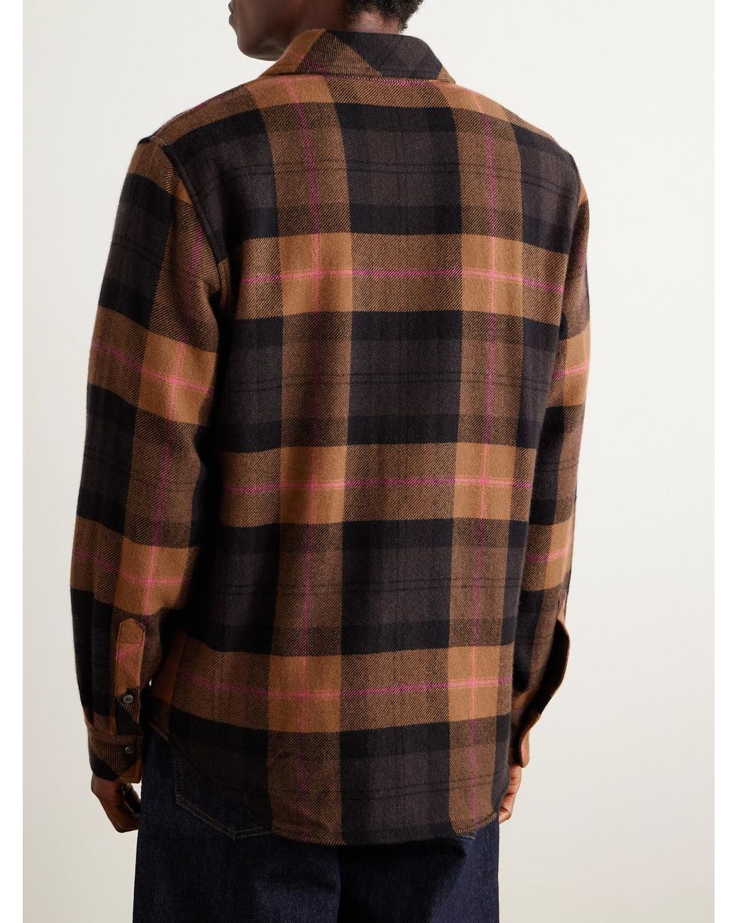 God's True Cashmere Black Checked Cashmere Shirt for men
