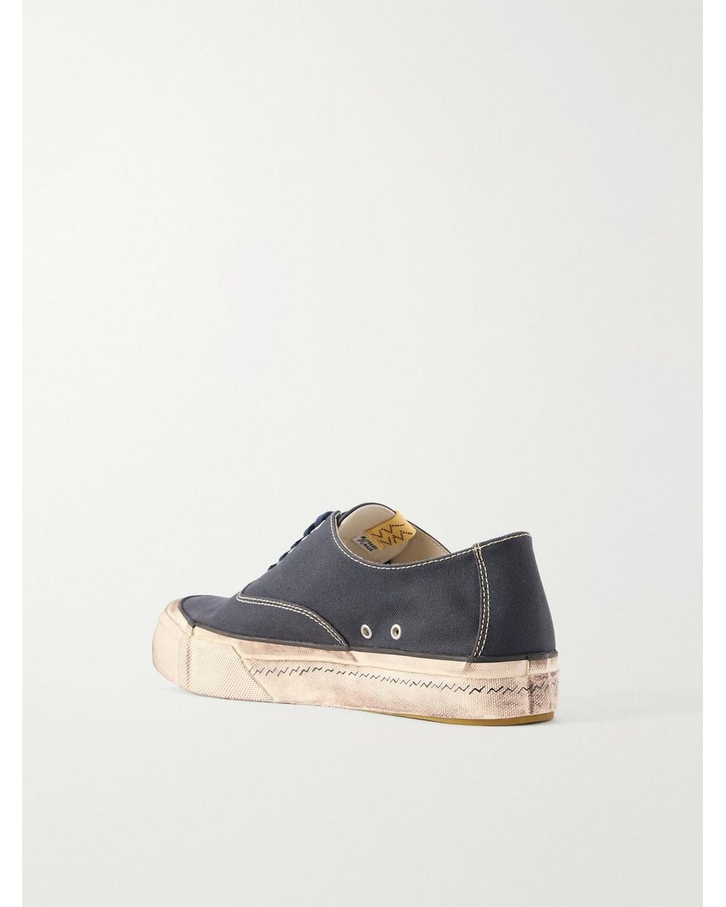 Visvim Blue Logan Distressed Canvas Sneakers for men