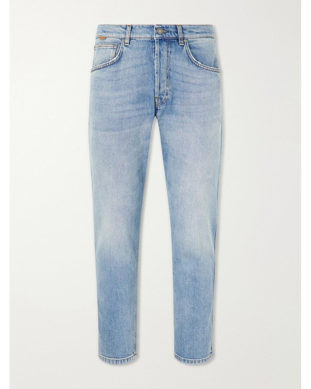 Lardini Blue Straight-Leg Washed Jeans for men