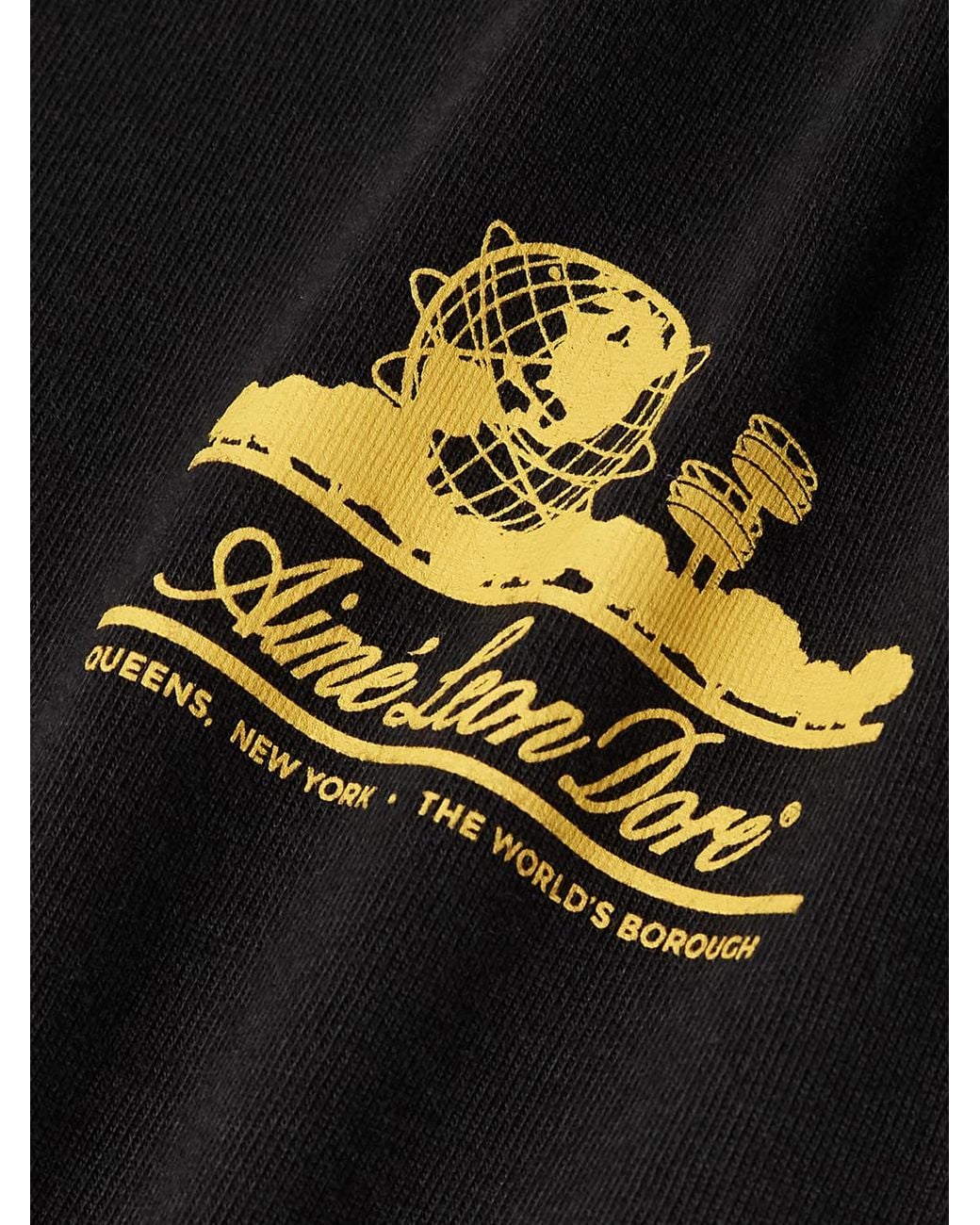 Aimé Leon Dore Black Unisphere Logo-Print Cotton-Jersey T-Shirt for men