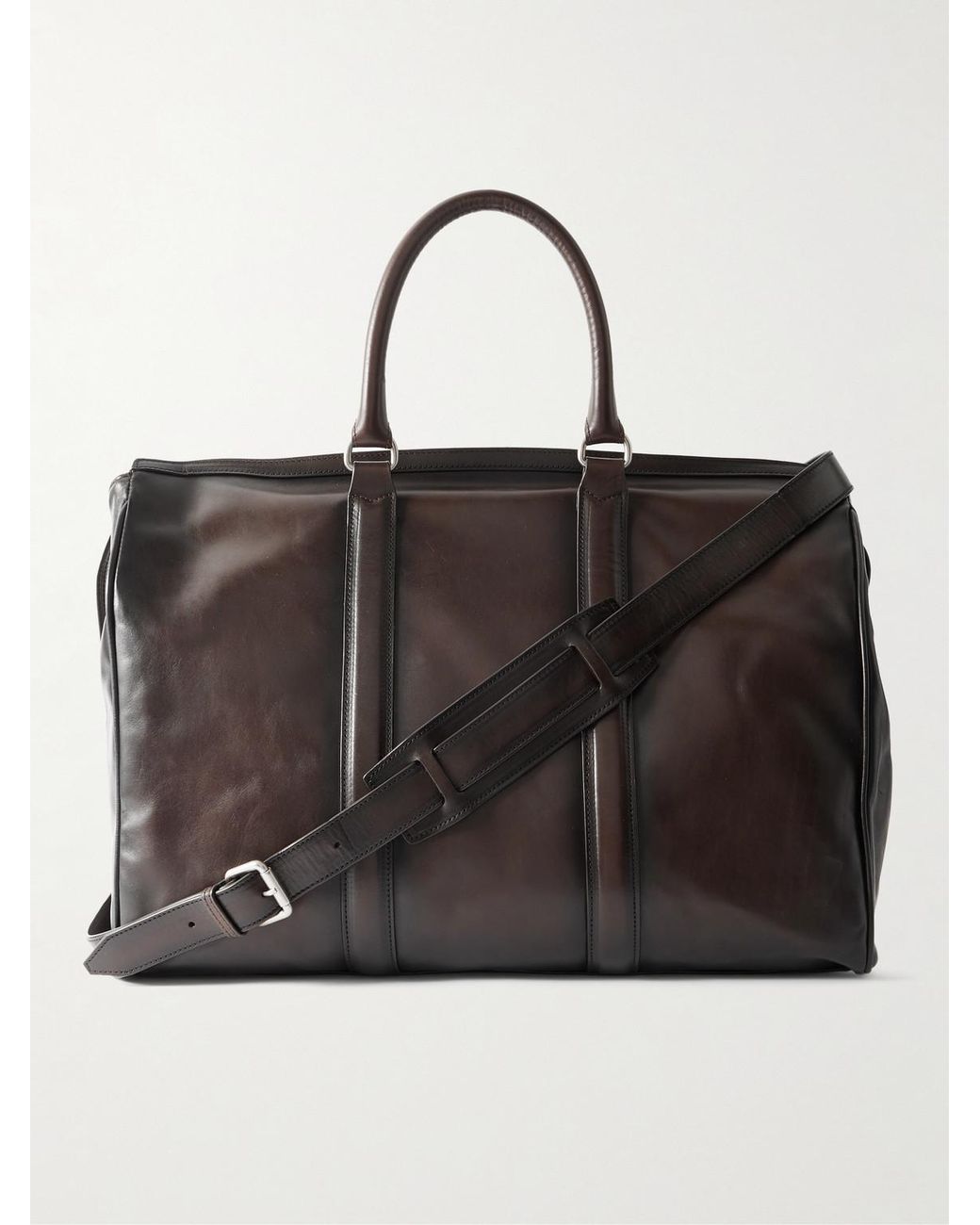 Officine Creative Black Quentin 009 Leather Weekend Bag for men