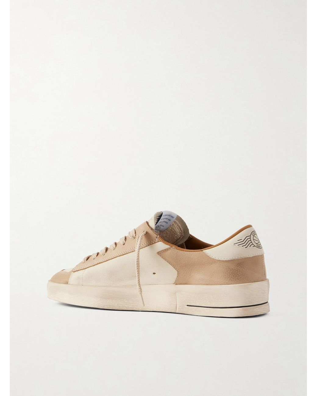Golden Goose Deluxe Brand Natural Stardan Distressed Colour-Block Full-Grain Nubuck And Leather Sneakers for men