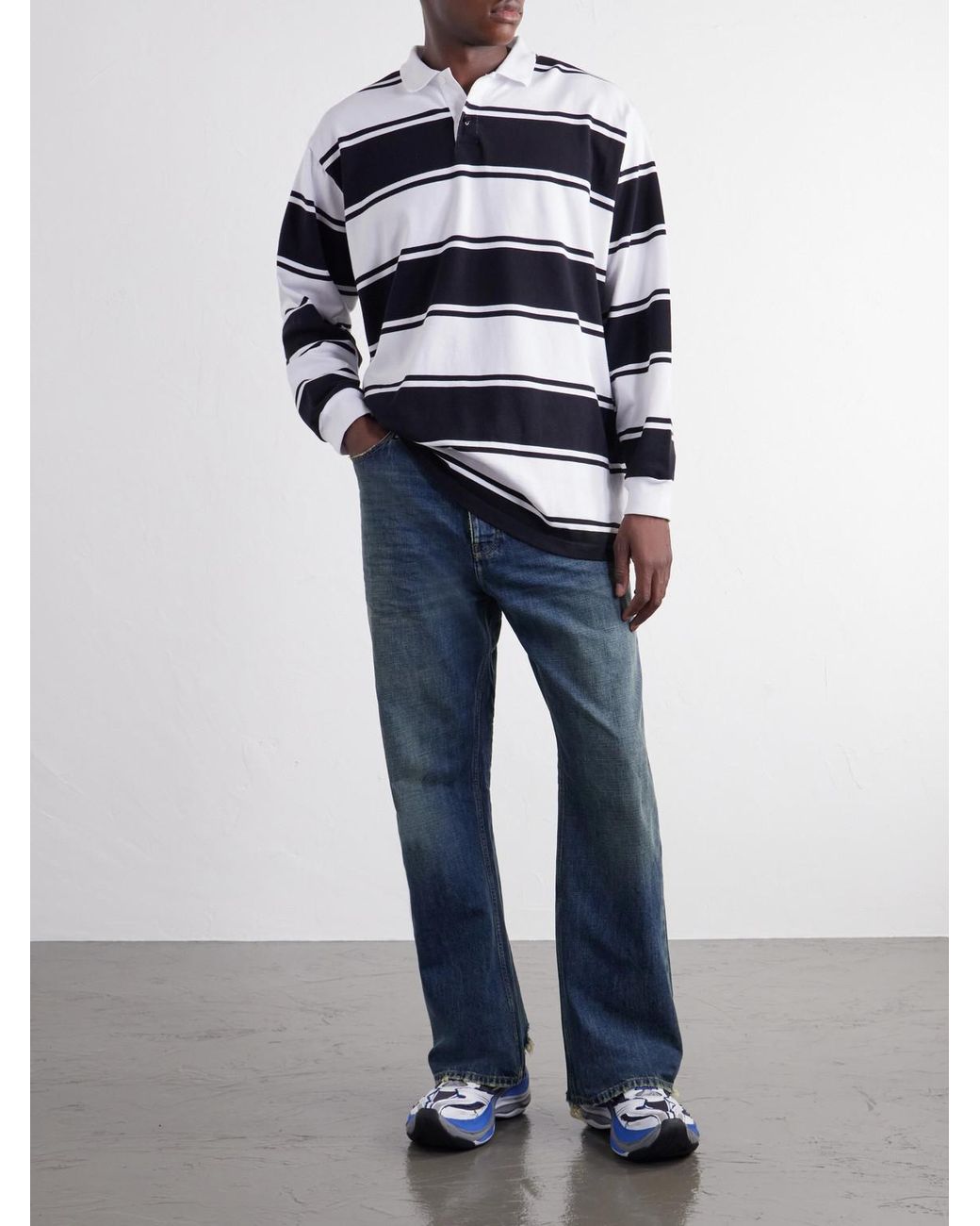 Balenciaga Blue Straight-leg Distressed Jeans for men