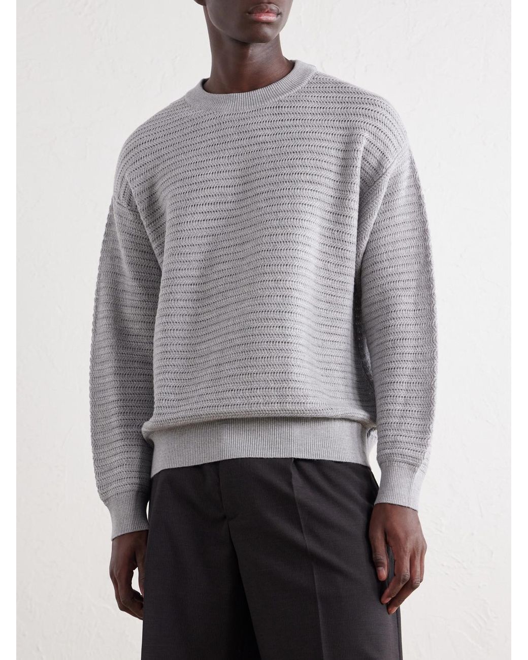 Frescobol Carioca Gray Jardim Merino Wool Sweater for men