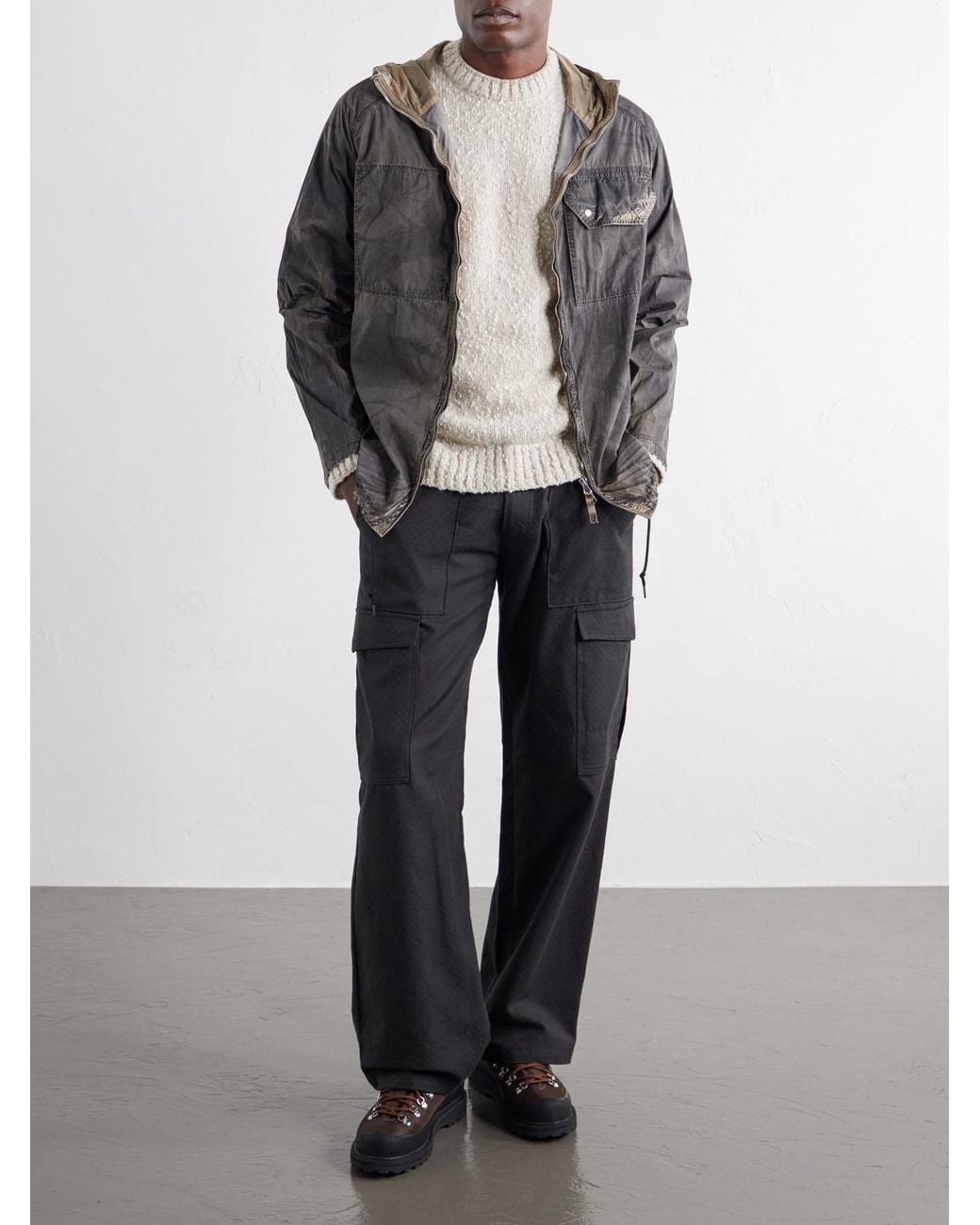 Stone Island Natural Speckled Wool Nylon Sweater for men