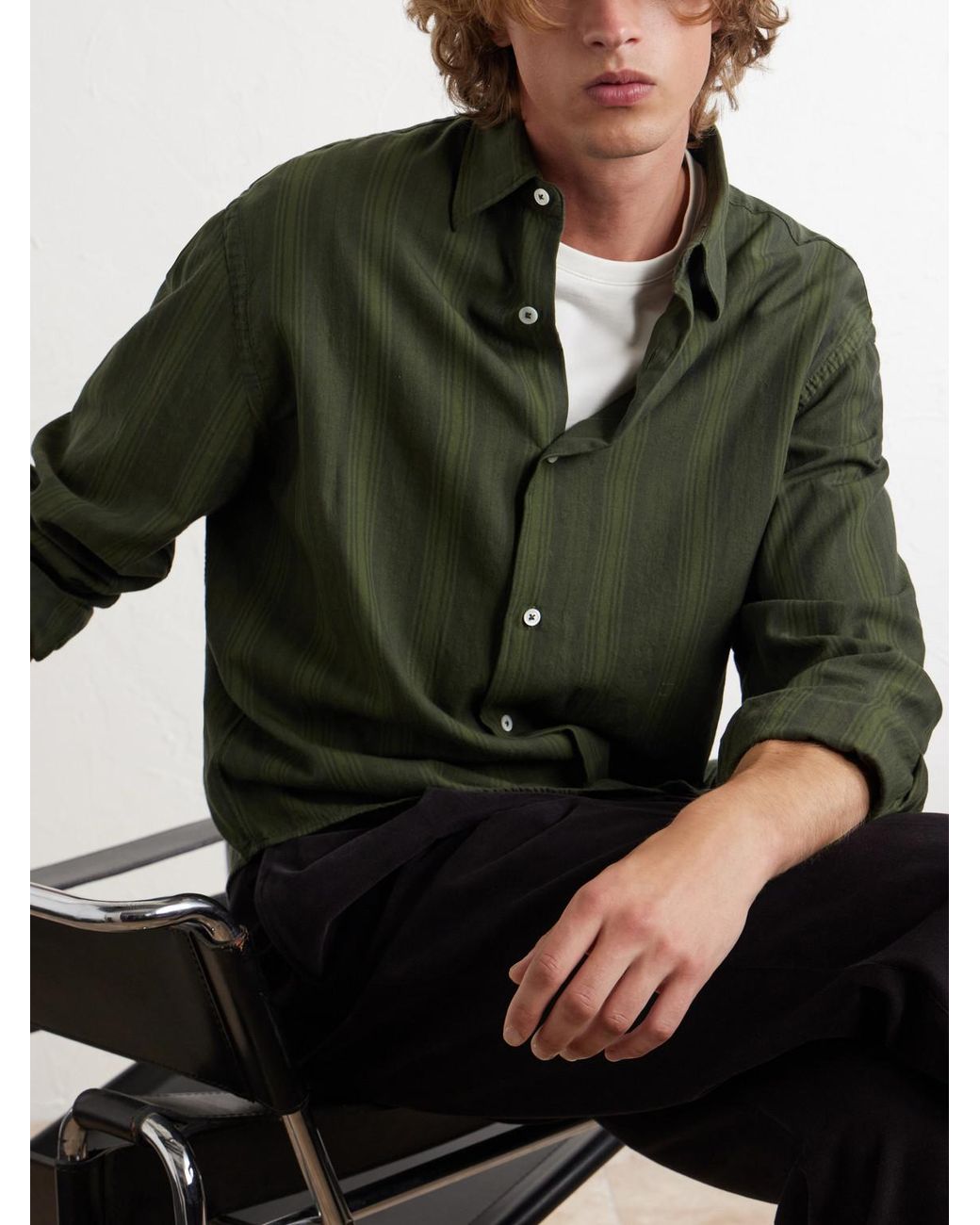 Massimo Alba Green Cotton Overshirt for men