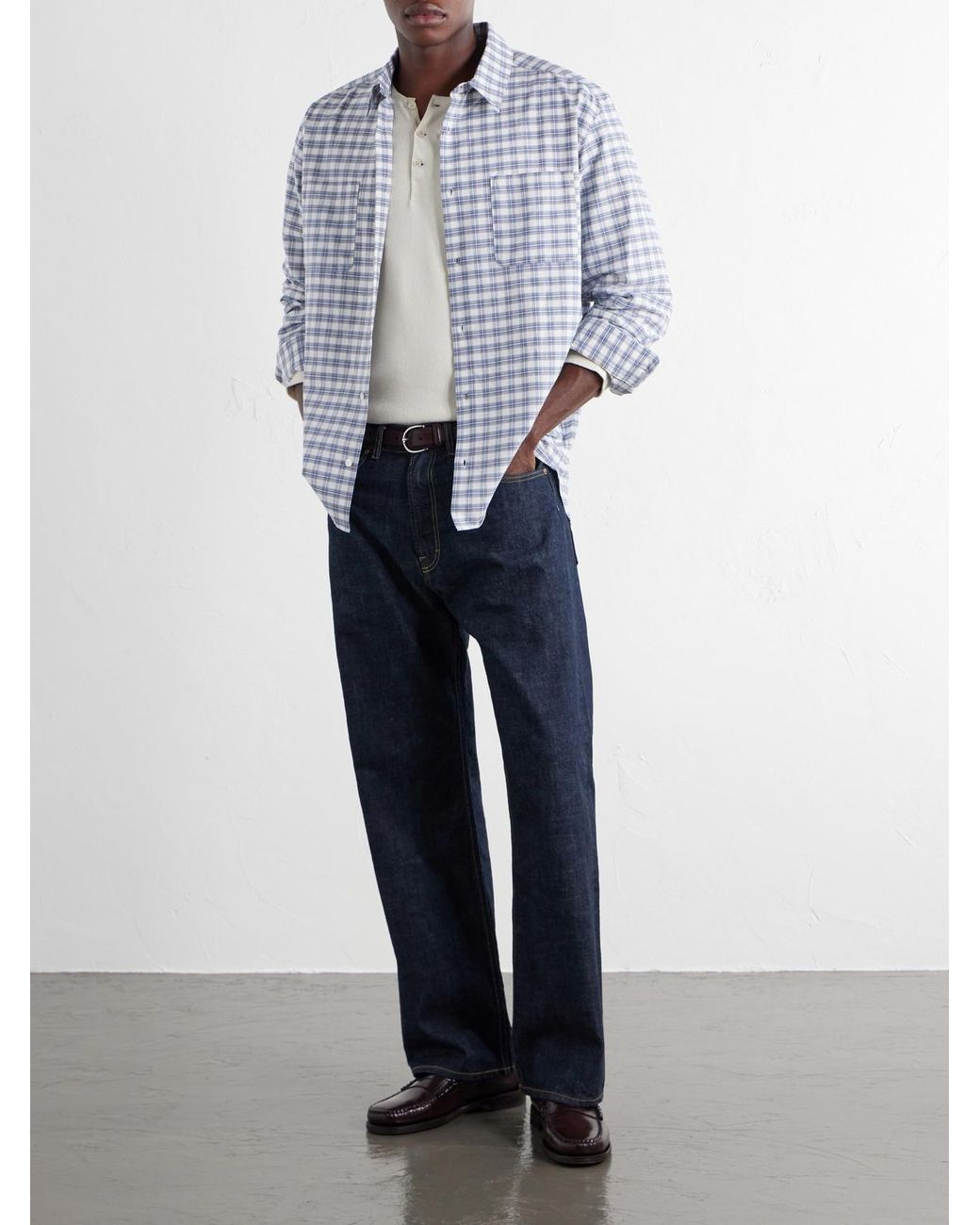 A.P.C. Blue Malcom Checked Organic Cotton Shirt for men