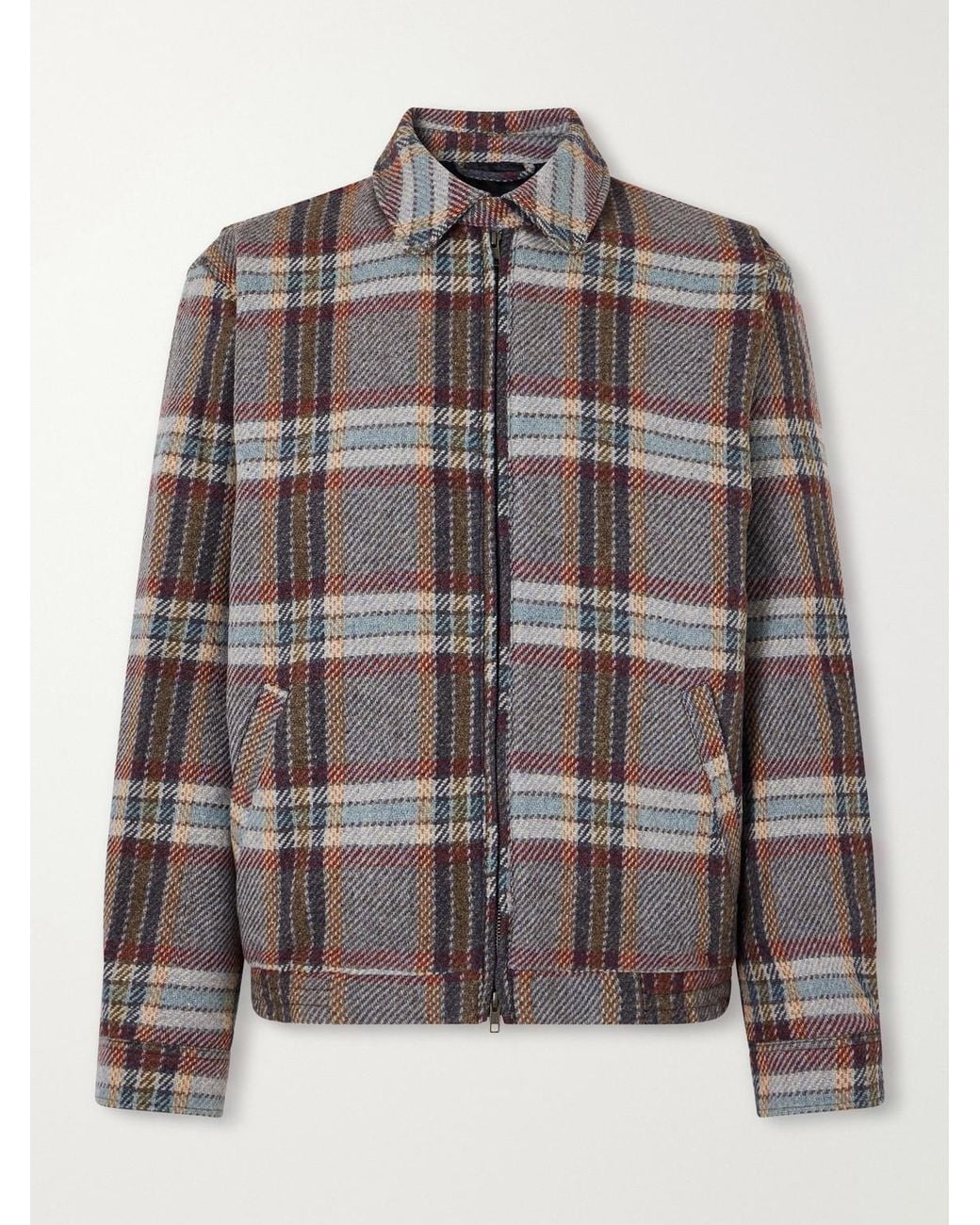 Portuguese Flannel Gray Aurelia Felted Wool-Twill Blouson Jacket for men