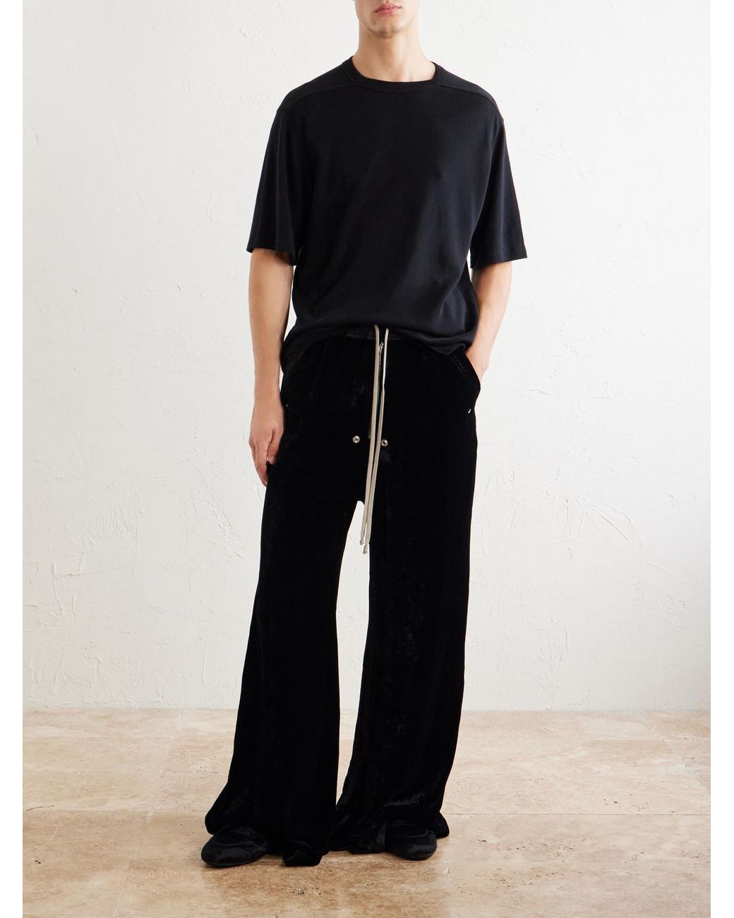 Rick Owens Blue Brad Cotton-Jersey T-Shirt for men