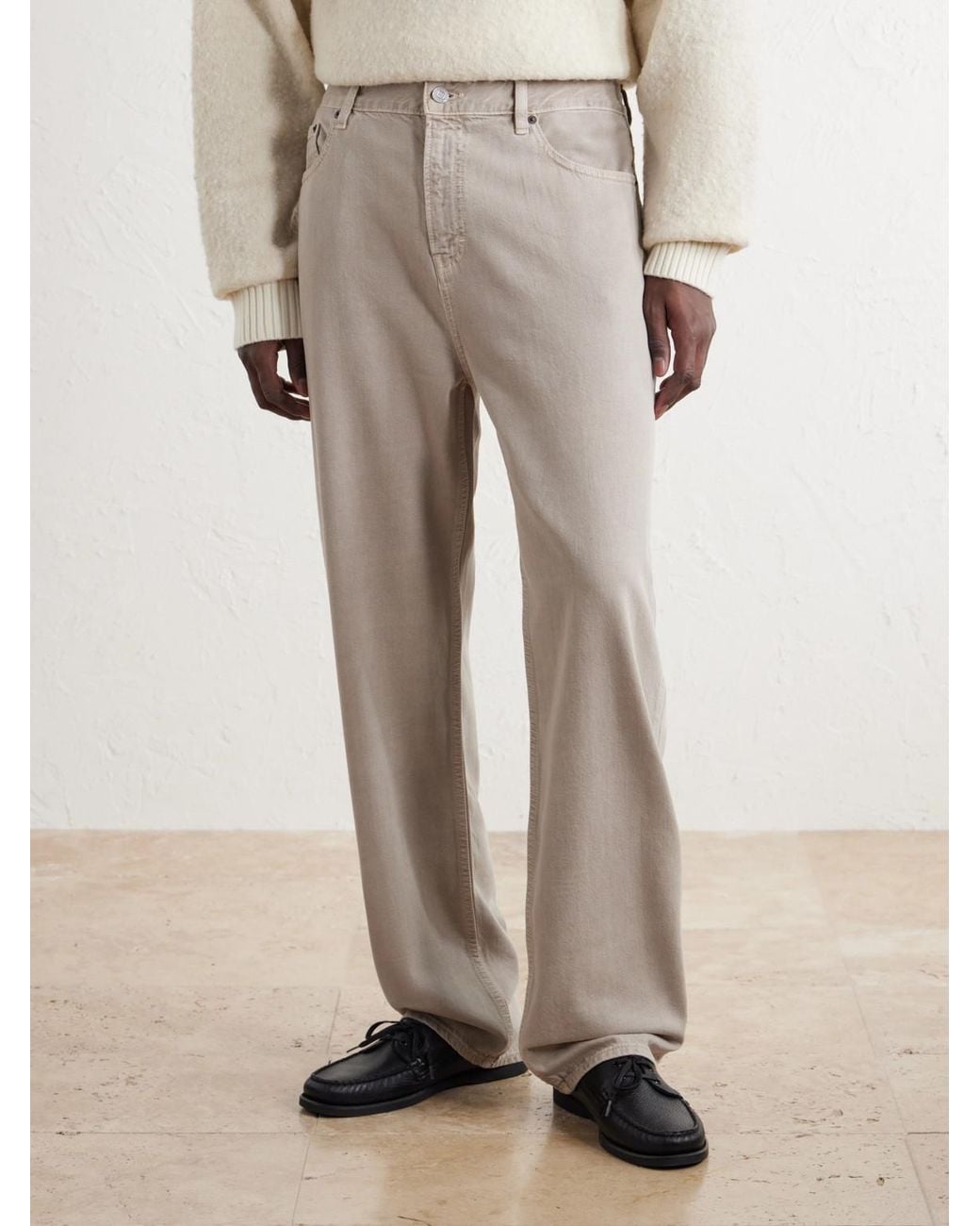 FRAME Gray The Relaxed Straight-Leg Jeans for men