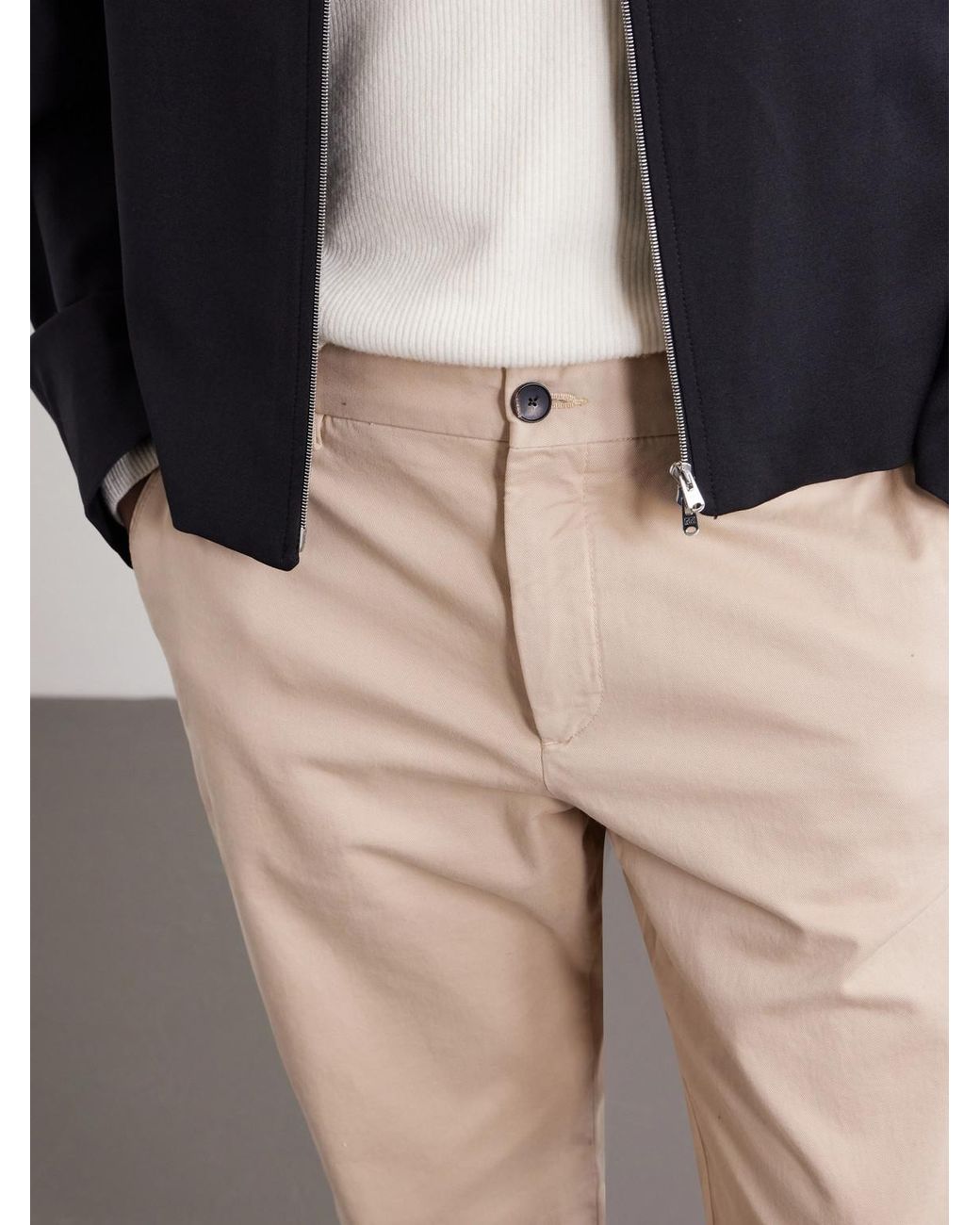 Mr P. Natural Straight-Leg Organic Cotton-Blend Chinos for men
