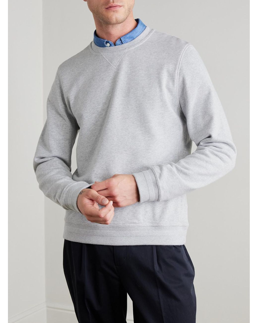 Mr P. White Cotton-jersey Sweatshirt for men