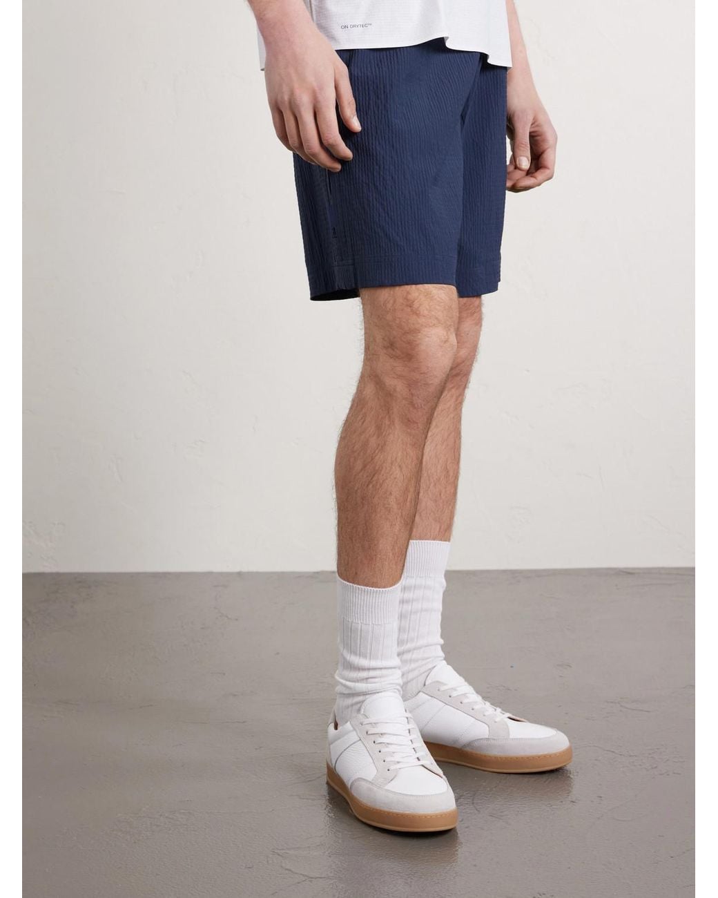 Mr P. White Colour-Block Suede And Leather Sneakers for men