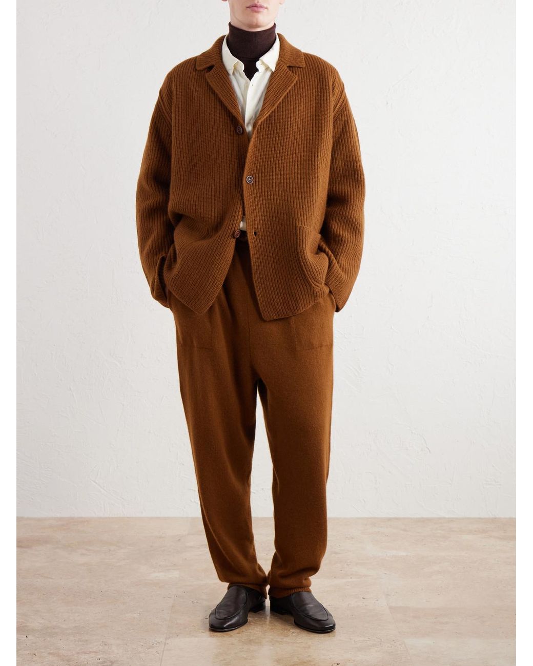 Casey Casey Brown Panno Wool-Knitted Cardigan for men