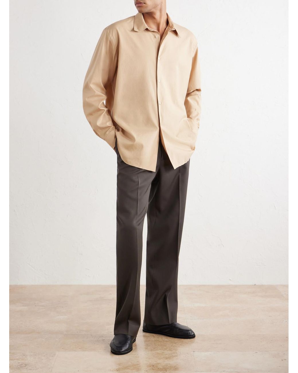Auralee Natural Finx Cotton-Poplin Shirt for men