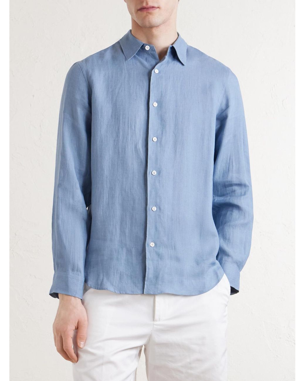 Aimé Leon Dore Blue Linen Shirt for men