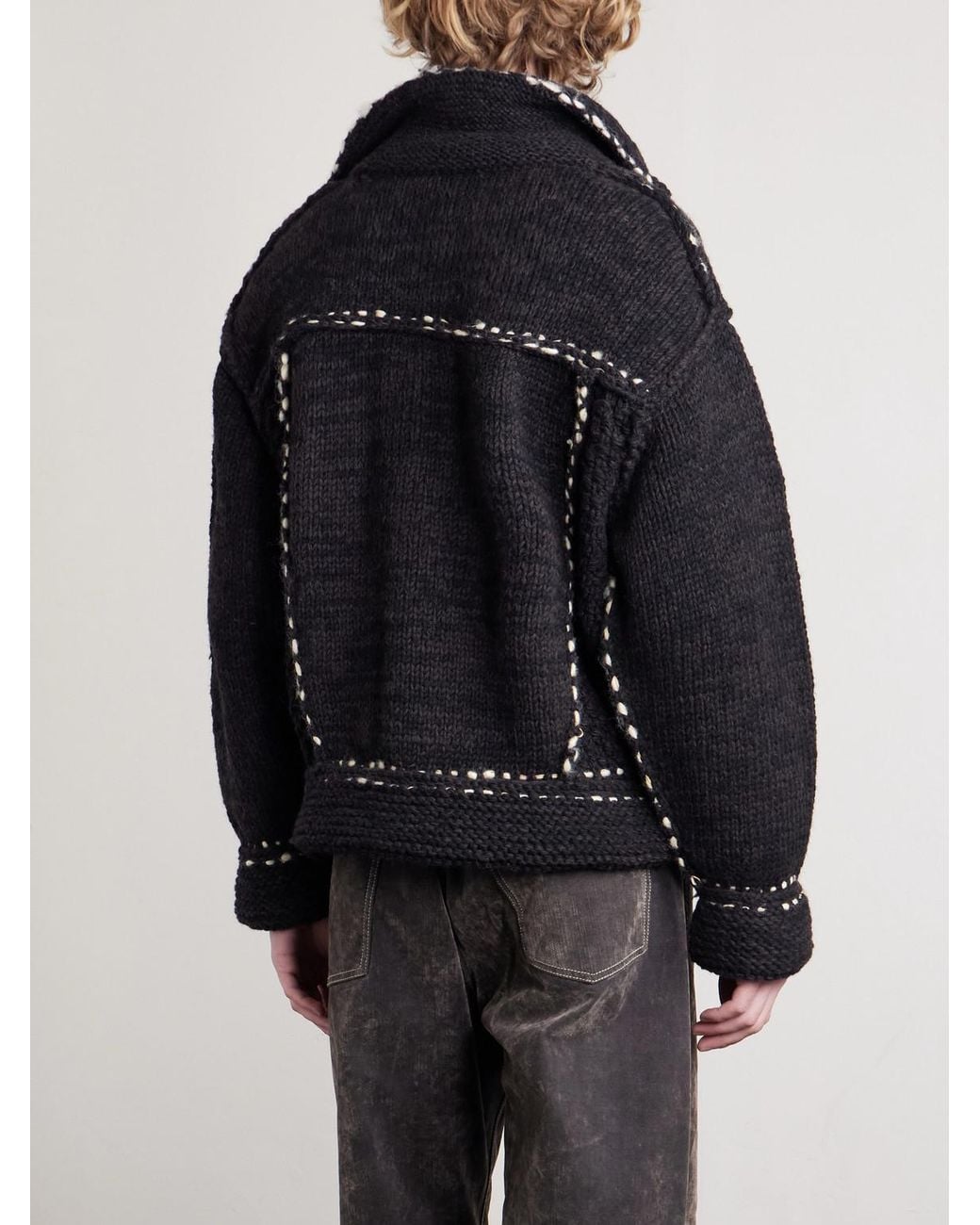 Kapital Black Embroidered Wool Jacket for men