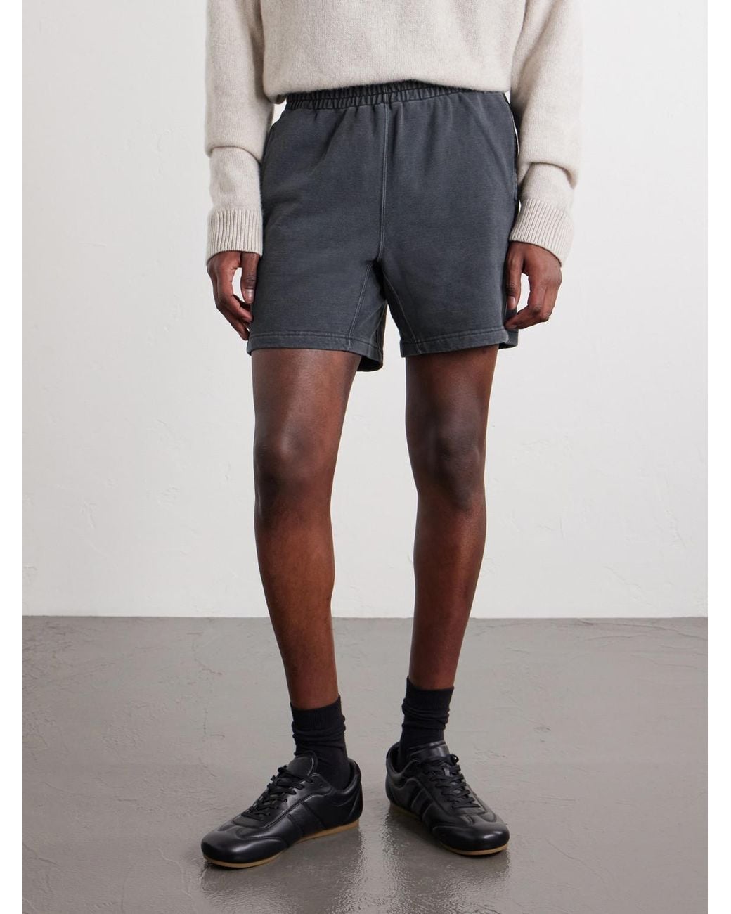 Remi Relief Gray Straight-Leg Cotton-Jersey Shorts for men